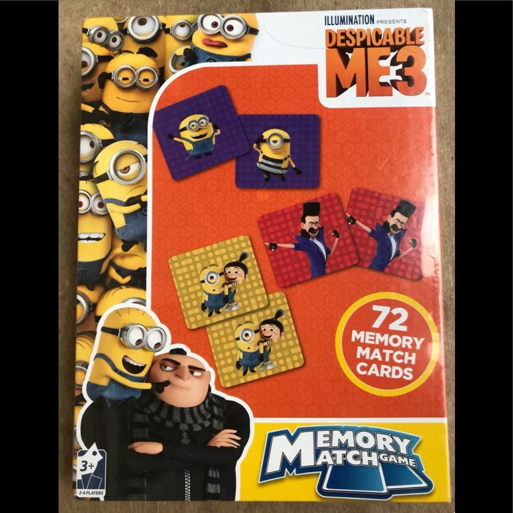 NEW SEALED Despicable Me 3 Memory Match Game Minion 72 cards, Age 3+ Kids
